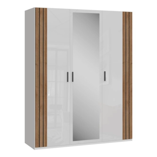 Szafa z lustrem 170 cm Biały/Dąb Riviera